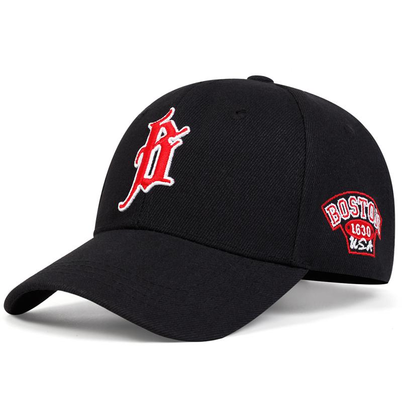 Letter B Side BOSTON Embroidery Baseball Cap Men Women Spring Summer Sun Hats Cotton Snapback Hat Unisex Hip Hop Trucker Caps