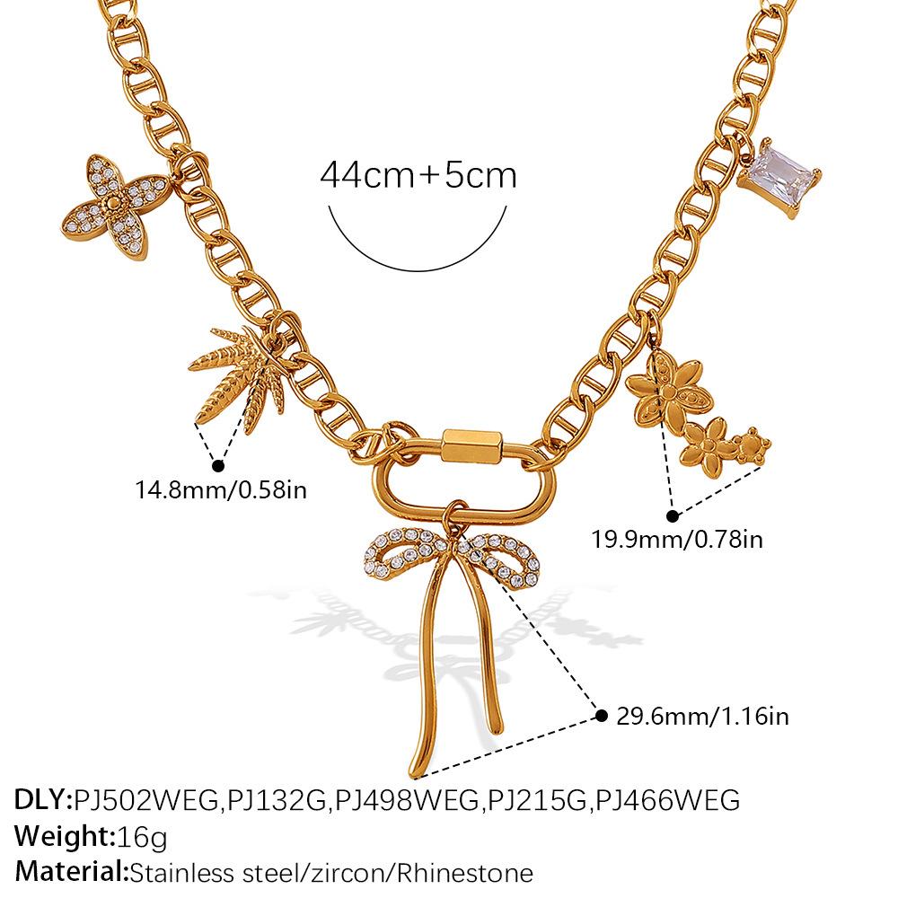 Personalized Stainless Steel Necklace Gold Fashion High Sense Clover Pepper Design Sense Temperament Necklace Jewelry