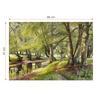 D-Toys 1000-piece Jigsaw Puzzle, 77417-MO02, Peder Mørk Mønsted: A Summer Day In the Forest with Deer In the Background, 47 X 68 Cm