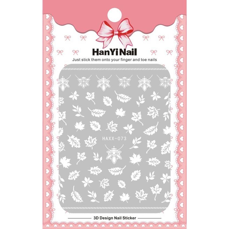 1 Sheet 3D Adhesive Nail Sticker Geometric Patterns Flowers Butterfly Decal for Nail Art Decoration