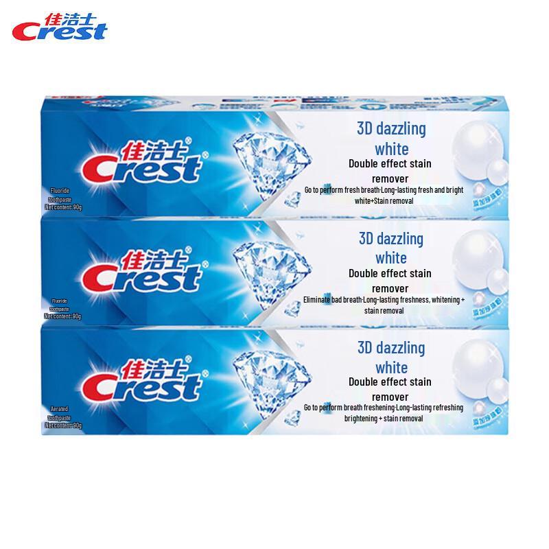 

Crest 3D White Dual Action Whitening Toothpaste, 3x90g