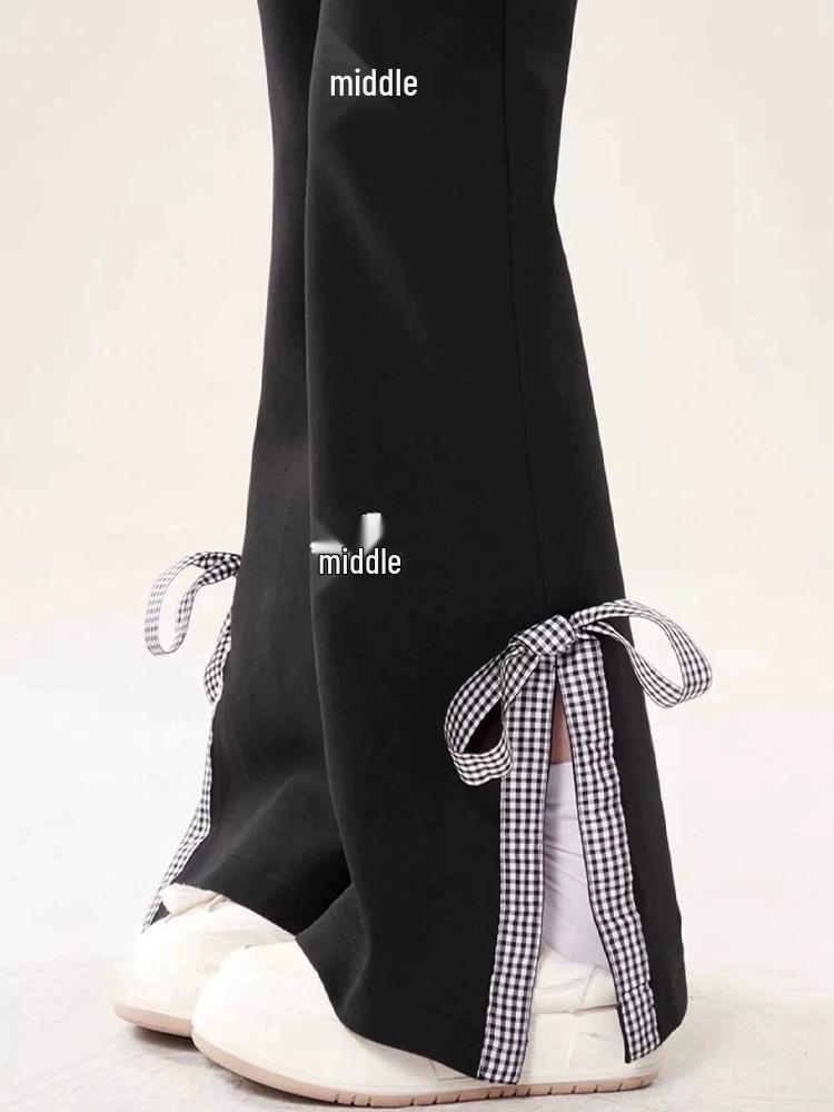 Süße Hose mit Schleife, hoher Taille und weitem Bein - Damen-Frühjahr/Sommer 2026 Trend
