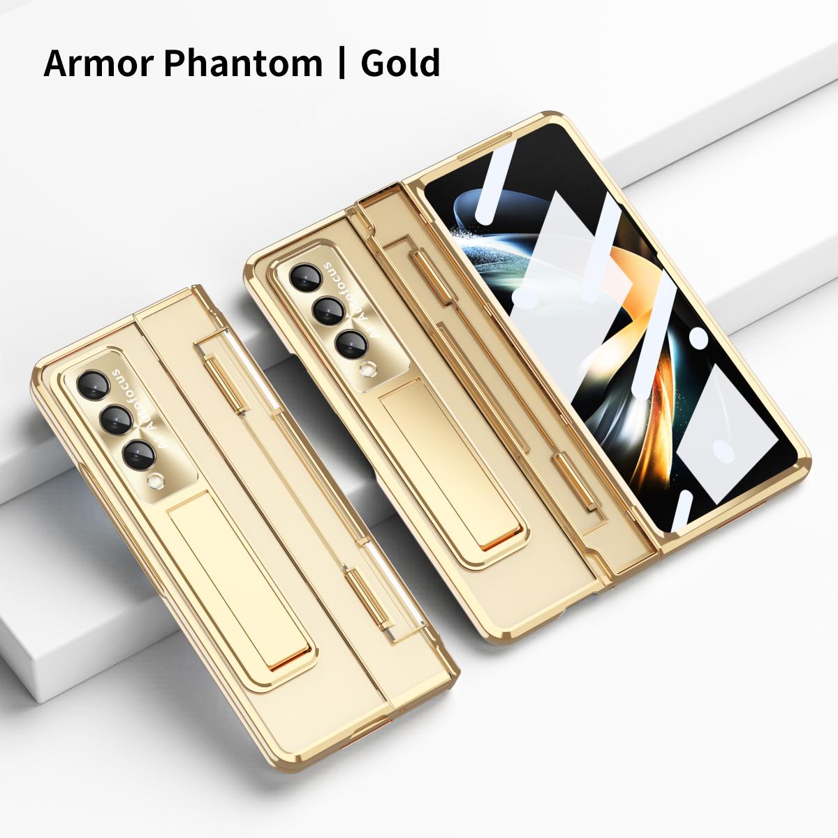 

Чехол-подставка с прозрачным покрытием для Samsung Galaxy Z Fold 6, 5, 4, 3, с сенсорной ручкой, защитой на 360 градусов и противоударным покрытием For Galaxy Z Fold 4