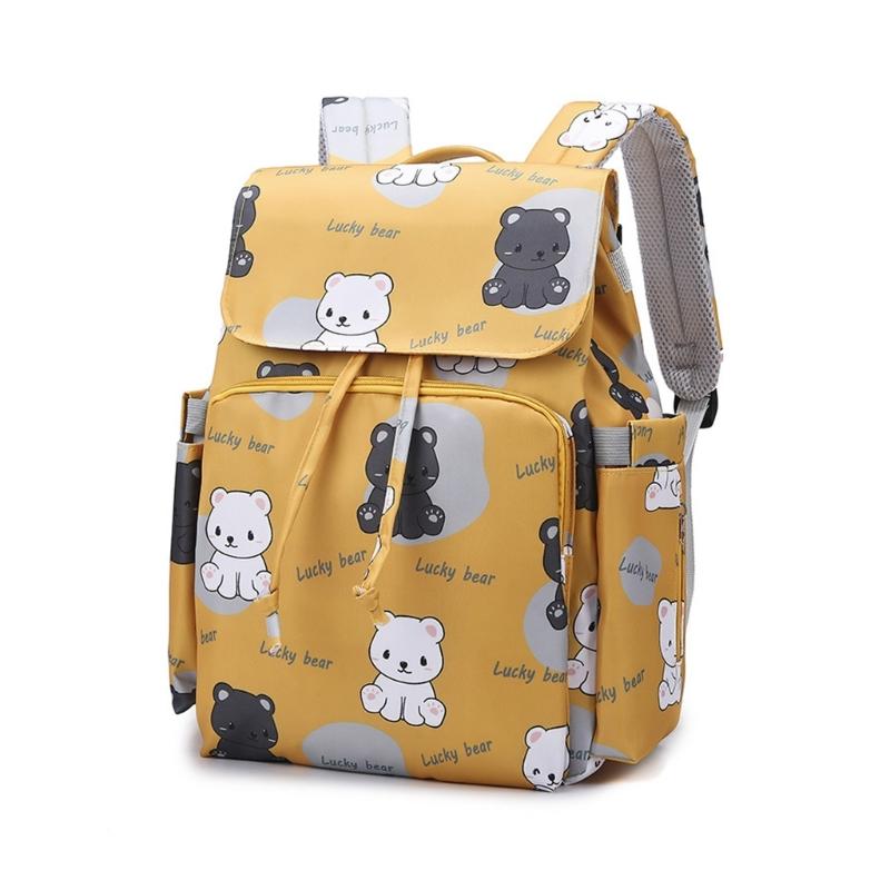 Waterproof Oxford Fabric Diaper Bag Multiple Pockets Adjustable Shoulder Strap Outdoor Backpack for Baby Essential