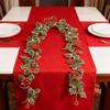 69Inch Christmas Garland Faux Leaves With Red Berries Artificial Vine Garland For Home Living Room Front Door Patio Outdoor