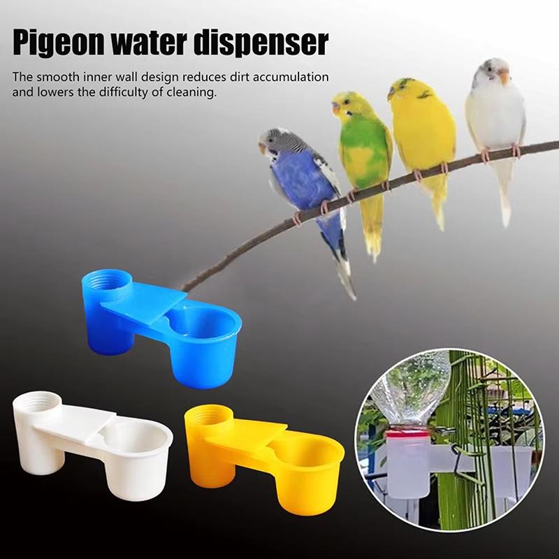 10Pcs Bird Quail Drinker Cups Water Bottle Cup For Cage For Cat Chicken Pigeon Parrot Hamster Double Nozzle Water Guide