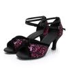 Latin Tango Salsa Dancing Shoes For Women 7CM Heeled Ballroom Dance Shoes