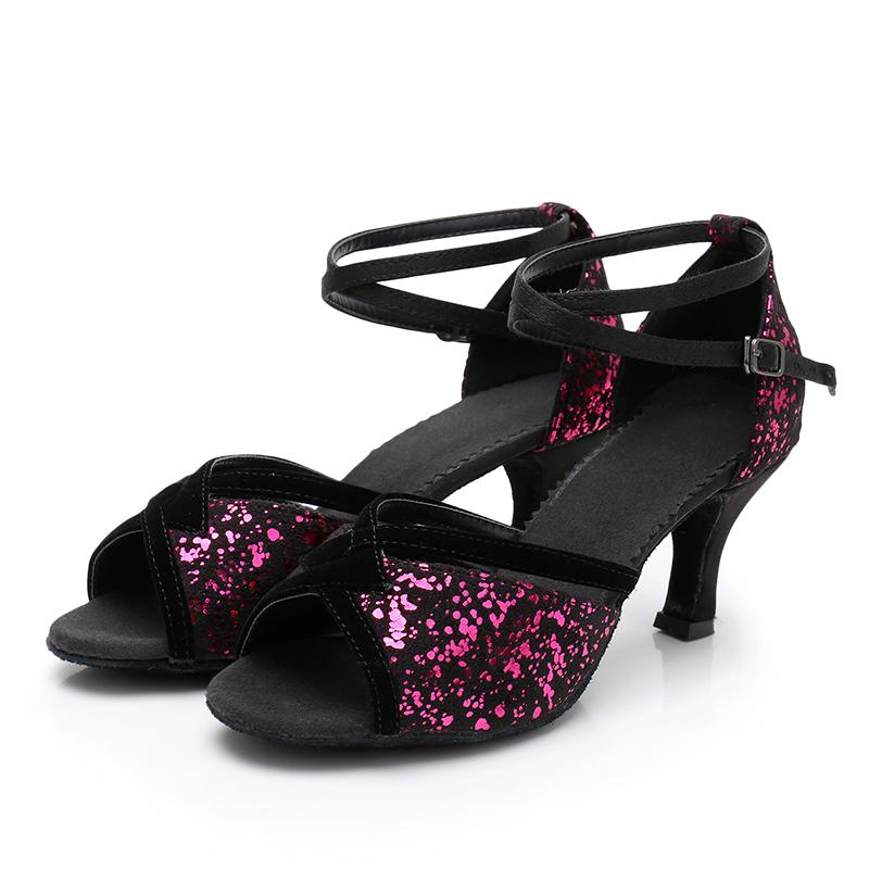Latin Tango Salsa Dancing Shoes For Women 7CM Heeled Ballroom Dance Shoes