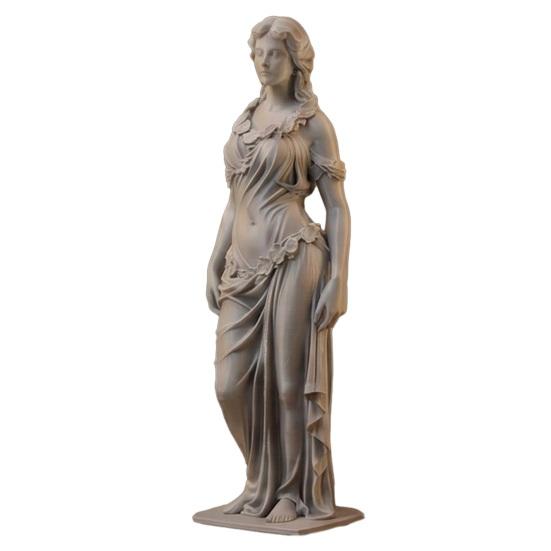 

3D Printed Goddess Elegant Figurine Statue Roman-Style Greek Goddess Female Sculpture сірий