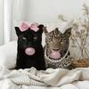 Trendy Pink Retro Leopard Girl Pillow Case Sofa Living Room Bedroom Headboard Backrest Square Cushion Nap Time