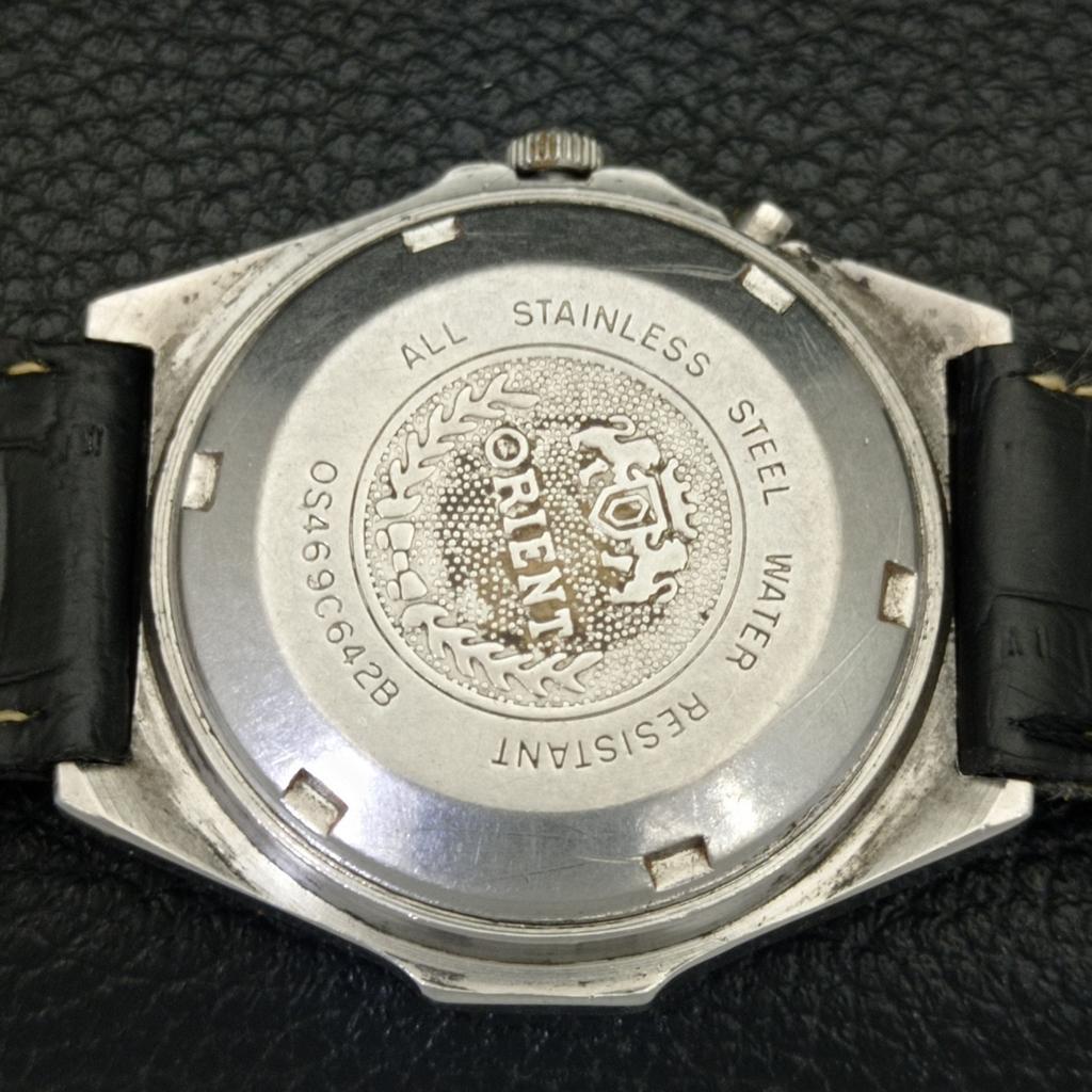 USED MENS ORIENT AUTOMATIC JAPAN 46941 DAY&DATE BLUE COLOR DIAL WATCH A431481-2 R107-a431481