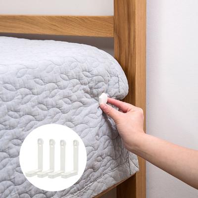 Yousheng 4Pcs Bed Sheet Holder Clips Easy Install L-Shaped Mattress Sheet Corner Grippers Reusable Anti-Slip Fastener Clips for Sheets Covers Blankets