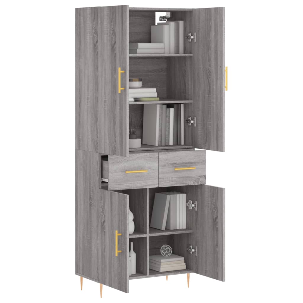 Highboard Gray Sonoma 69.5 x 34 x 180 cm Particleboard