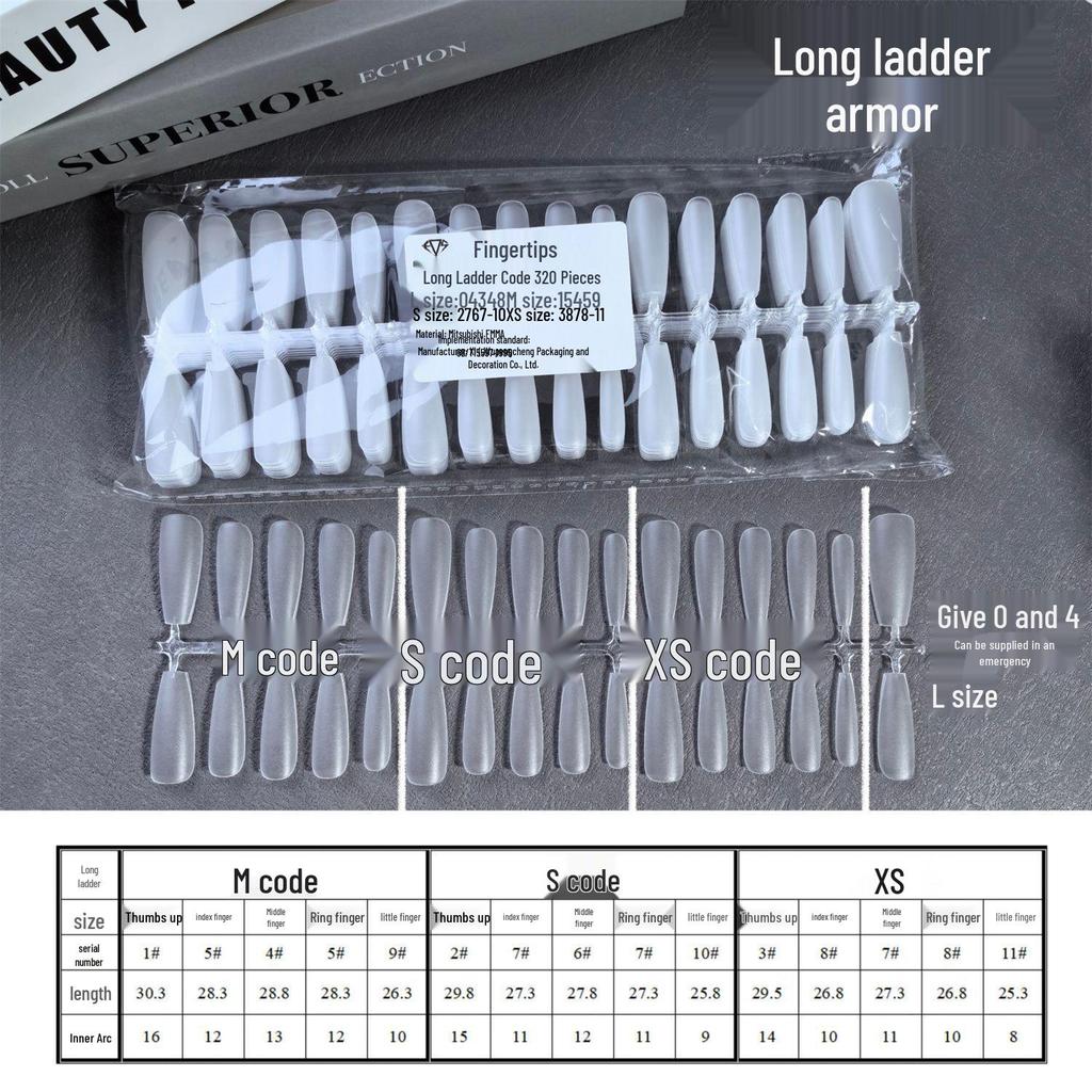 Traceless Ultra-Thin Frosted Square Nail Tips - New Chinese Style