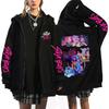 Anime KPOP DEMON HUNTER Printed Zipper Hoodies Harajuku Sweatshirt Men Women Clothing Fall Winter Fleece Soft Streetwear