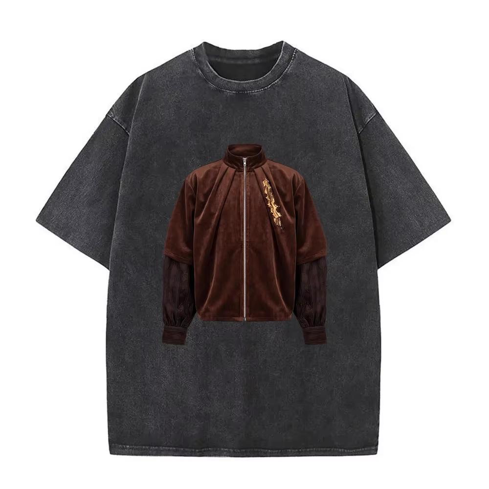 2026 Gewaschenes Vintage Rapper Milo J La Vida Era Mas Corta T-Shirt Hip Hop Mode T-Shirts Herren Damen Lässige Streetwear Top