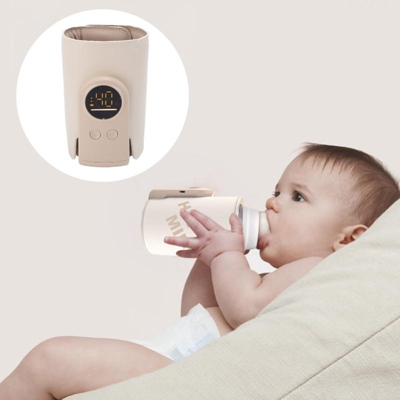 Cordless Baby Bottle Warmer Wrap Portable LED Display Fast Baby Milk Warmer Cover For Breastmilk