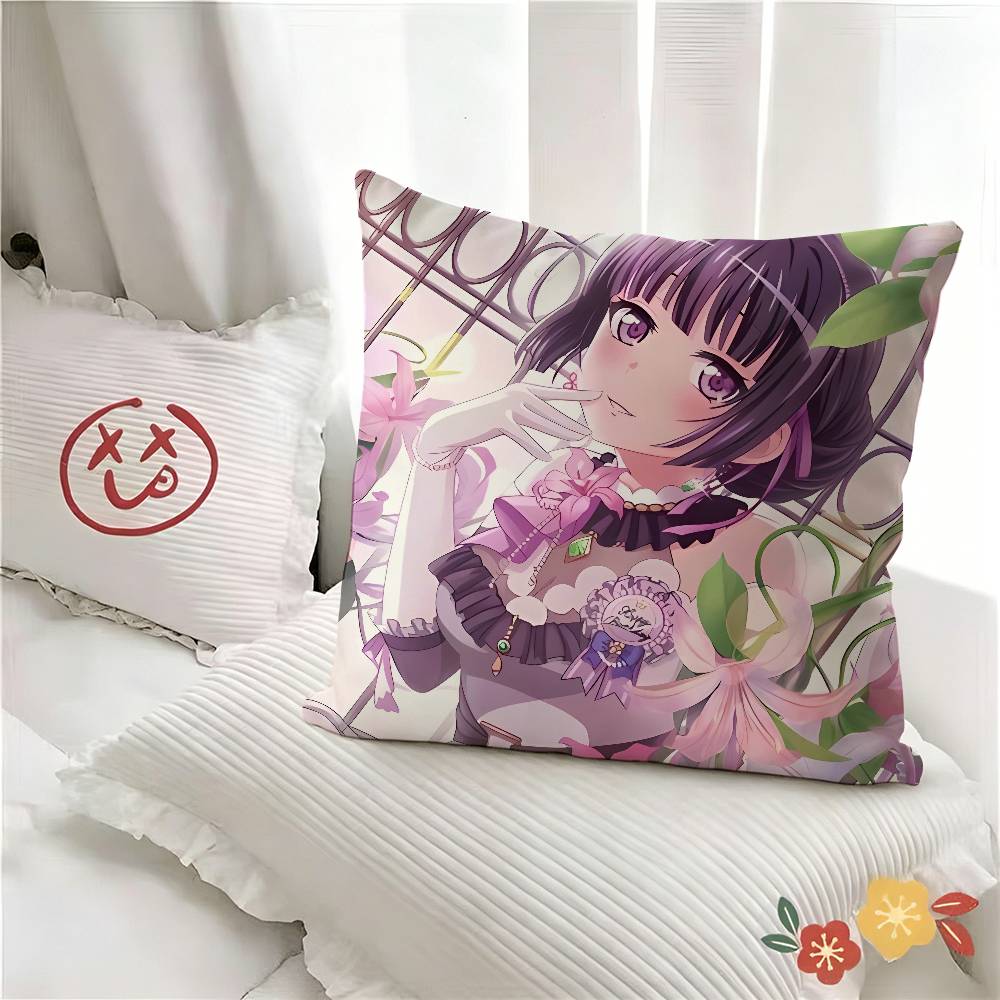 pc Anime BanG Dream Shirokane Rinko Pillow Case Fashion Square Pillowcase Bedroom Sofa Room Ins Decoration Leisure