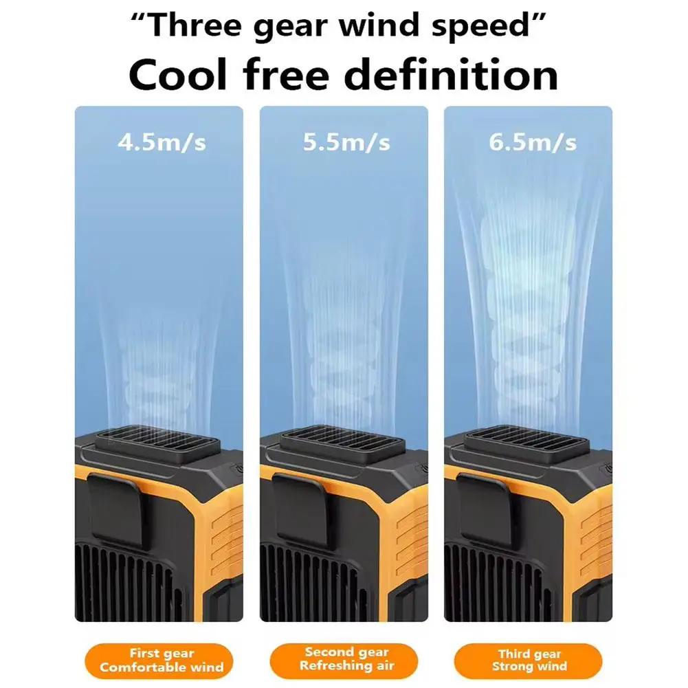 Portable Belt Fan 3 Speed 4000mAh Hands-free Fan USB Rechargeable Cooling Waist Fan Emergency Mobile Power Bladeless for Outdoor