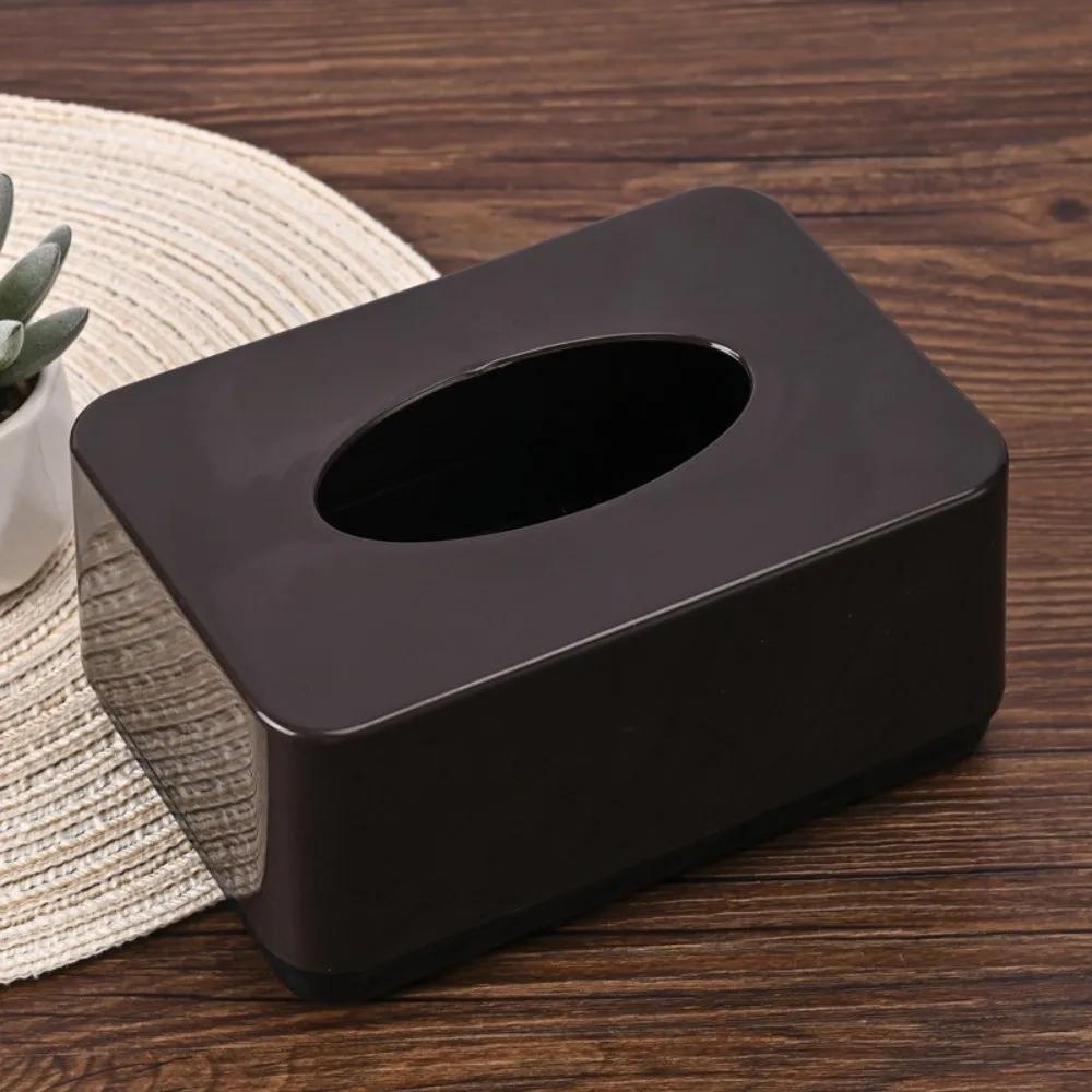 New Plastic Tissue Box Square Durable Napkin Holder Solid Color Paper Towel Box Home Use