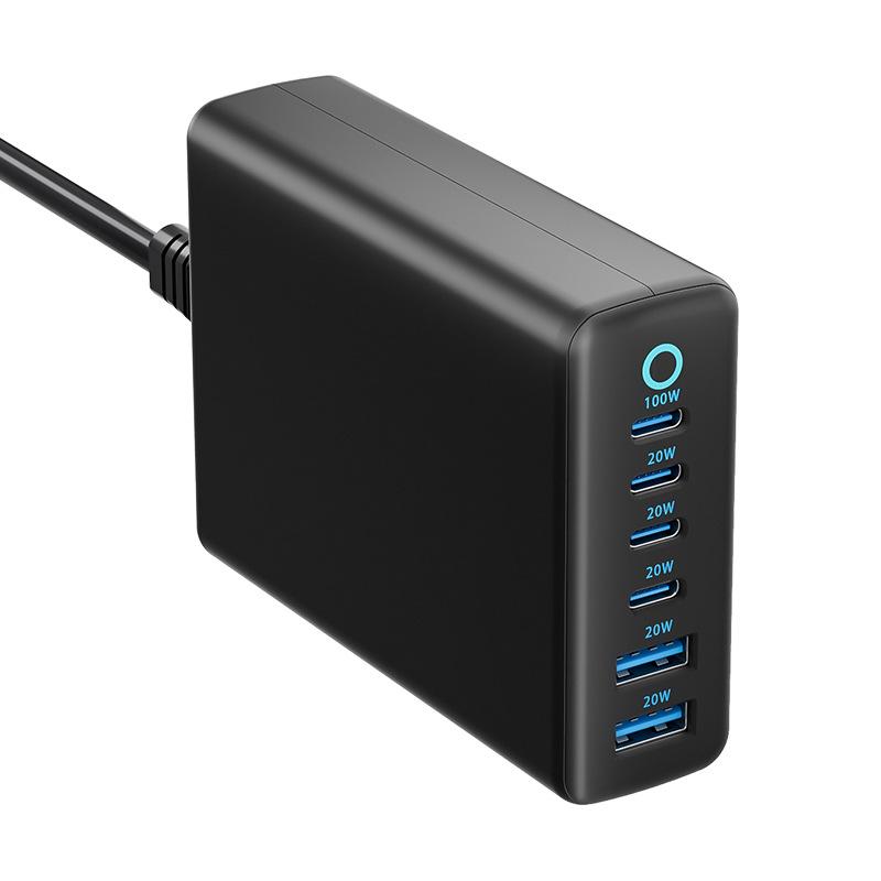 200W GaN Desktop Charger: High-Power 20V/5A Universal Station for Phones, Tablets, Laptops