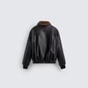 Mens Short Suede-Feel Casual Jacket 2026 Lightweight Loose Fit Zipper Front Black
