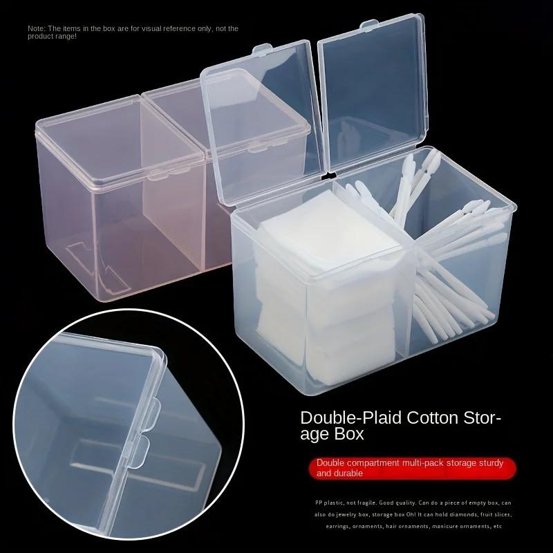 Clear Plastic Storage Box Dividers Multi-functional Organizer Swabs Makeup Brushes Tweezers Desktop Organizer Boxes Double-Layer