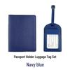 Customizable PU Leather Passport Holder & Luggage Tag Set with Paper Card Inclusion