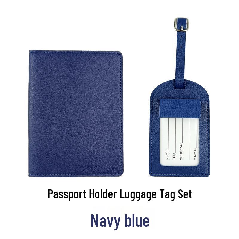 Customizable PU Leather Passport Holder & Luggage Tag Set with Paper Card Inclusion