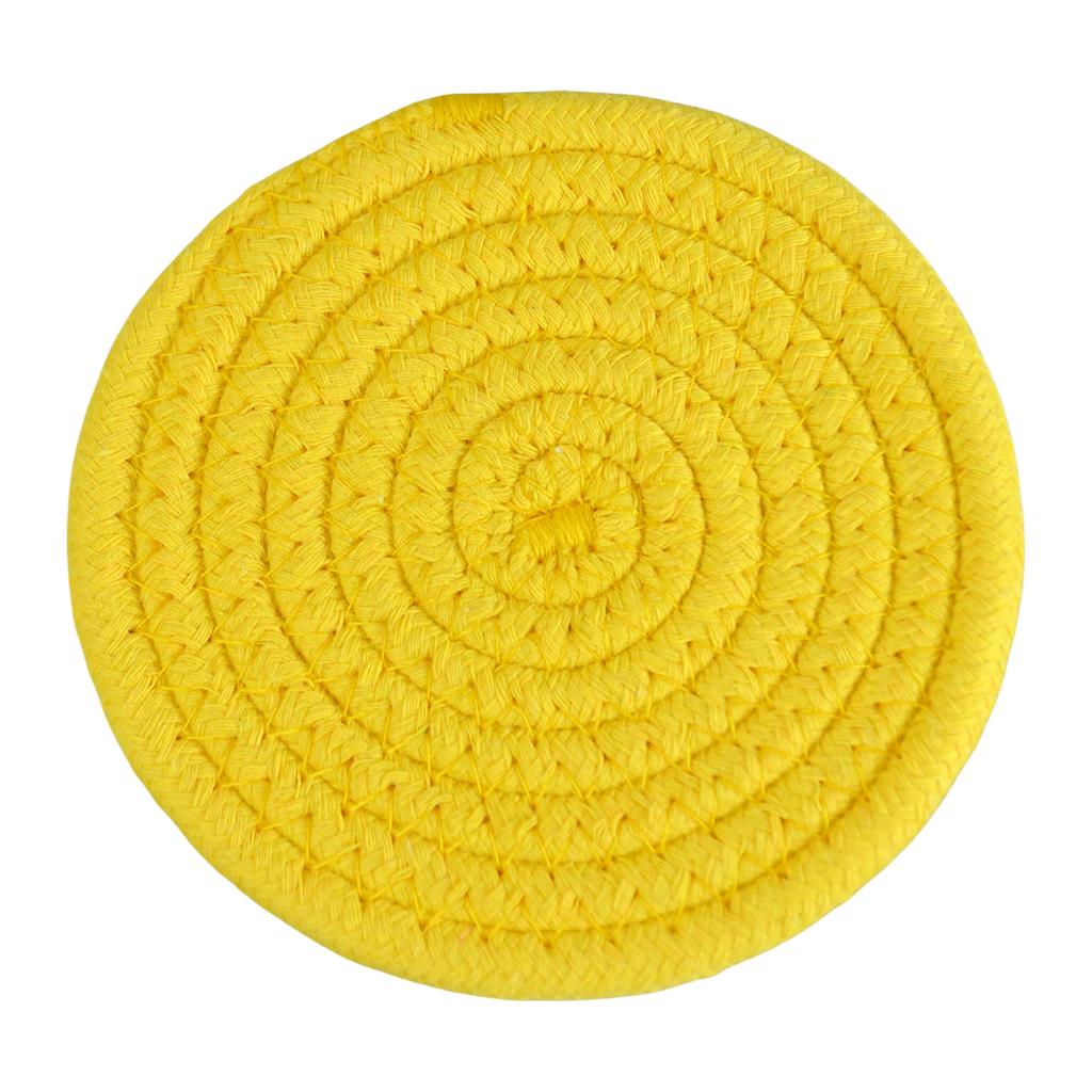Round Cotton Rope Trivet - Heat Placemat for  Casserole Dishes, Thick Knitted Table Protector