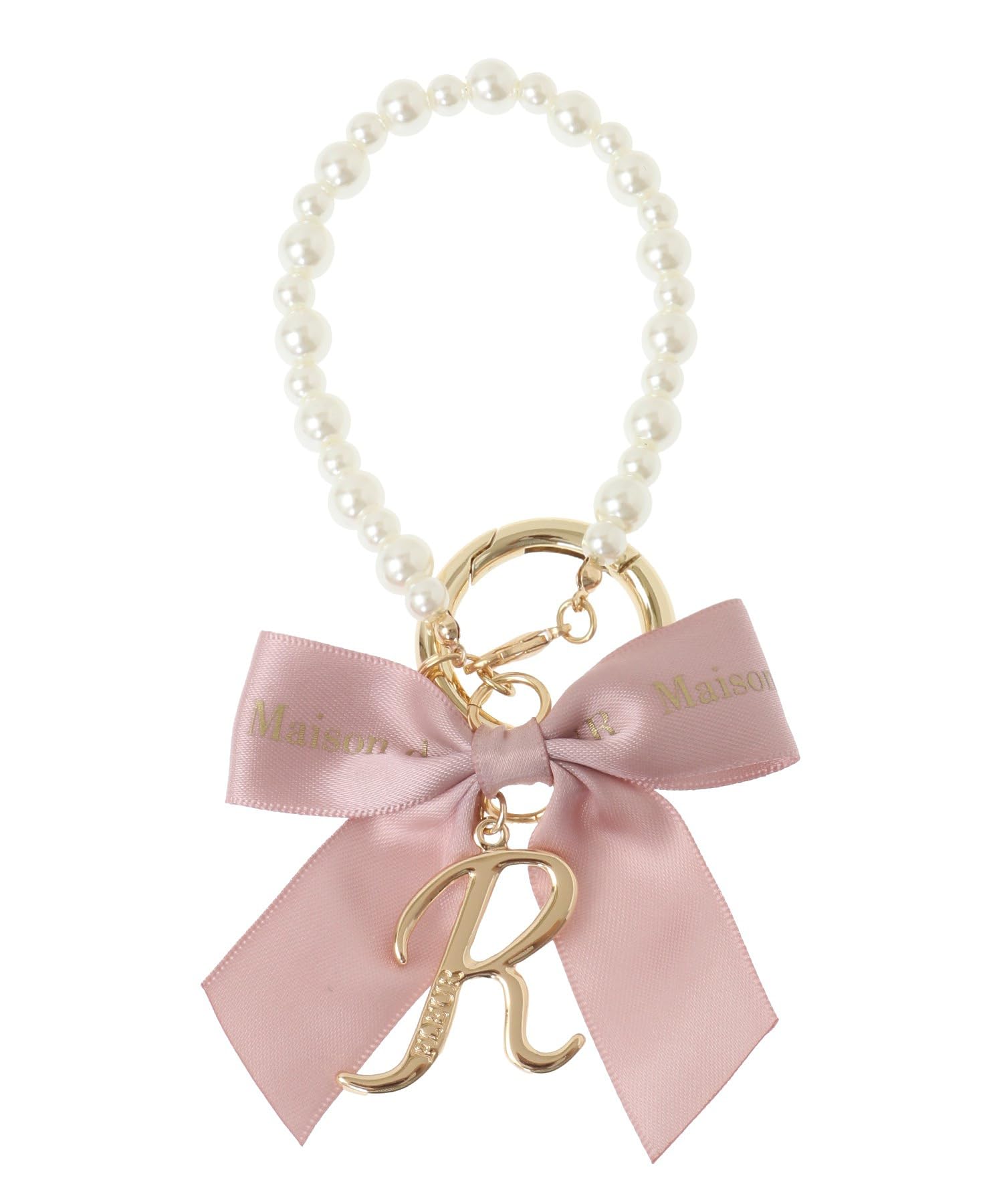 

de Charm Initial Ribbon Pearl Charm for Women 08000561100 R [Maison Fleur]