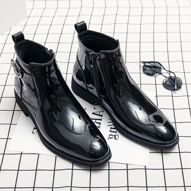 Дешевые четырехсезонные новые деловые платья остроносые маленькие кожаные туфли молодежь внутренняя высота свадебные туфли 37