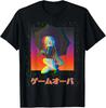 Sad Anime Girl Game Over Glitch Japanese Vaporwave T-Shirt