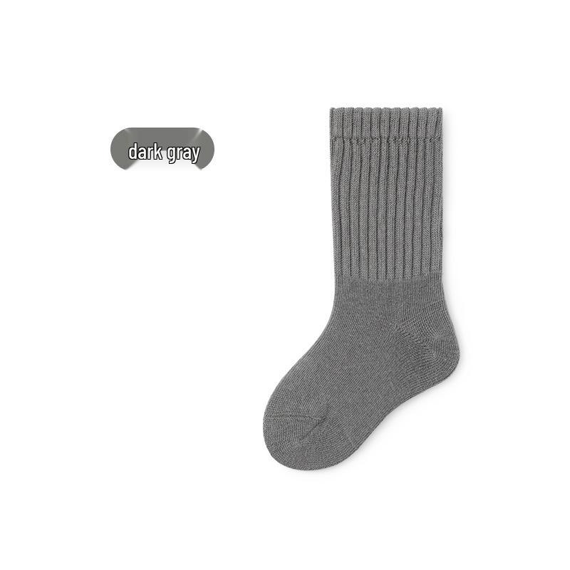 Children's Mid-Calf Cotton Socks for Boys and Girls - Spring/Autumn Style, Loose-Top Princess Design, Infant & Student Sports Socks.