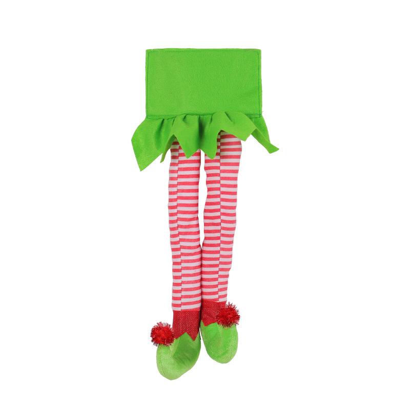 New Christmas Green Fabric Elf Legs Props Doll Decorations Pendants Holiday Puppets Christmas Tree Decoration home accessories
