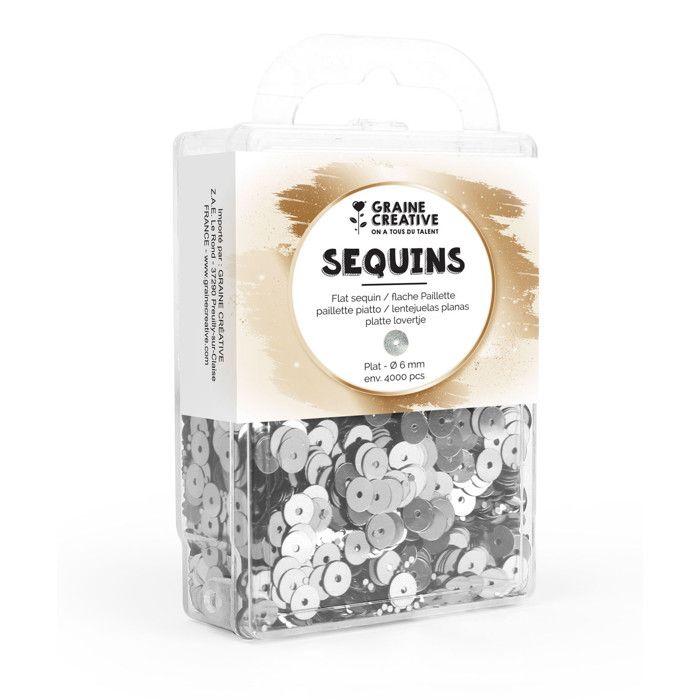 Sequins Plats Argenté 6mm 4000 pièces