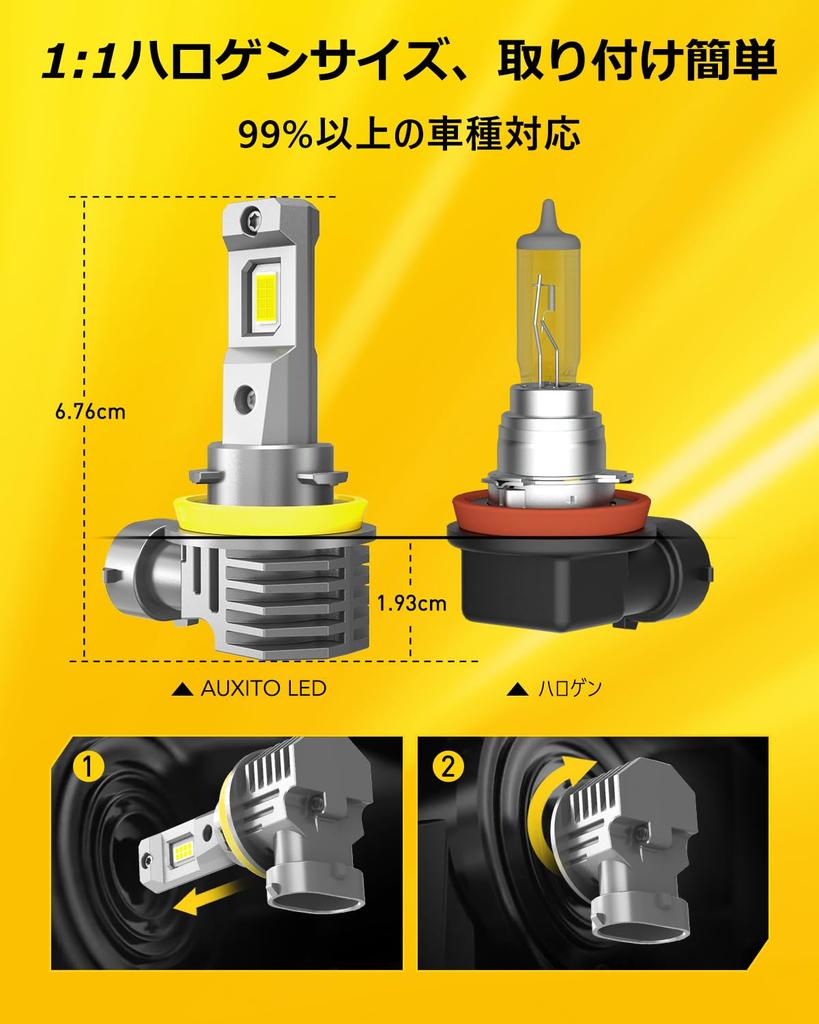 AUXITO H11 H8 H9 H16 LED Fog for Equipped with High Brightness LED Super 4 Times Compliant with New Standards for Vehicle Almost Genuine Halogen