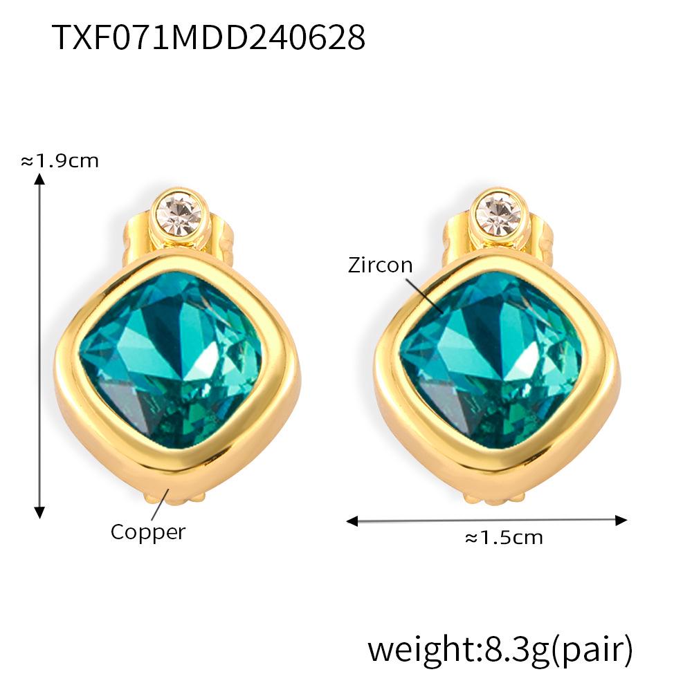 Chic Style Jewelry Set with Interchangeable Zircon - Unique Copper Design