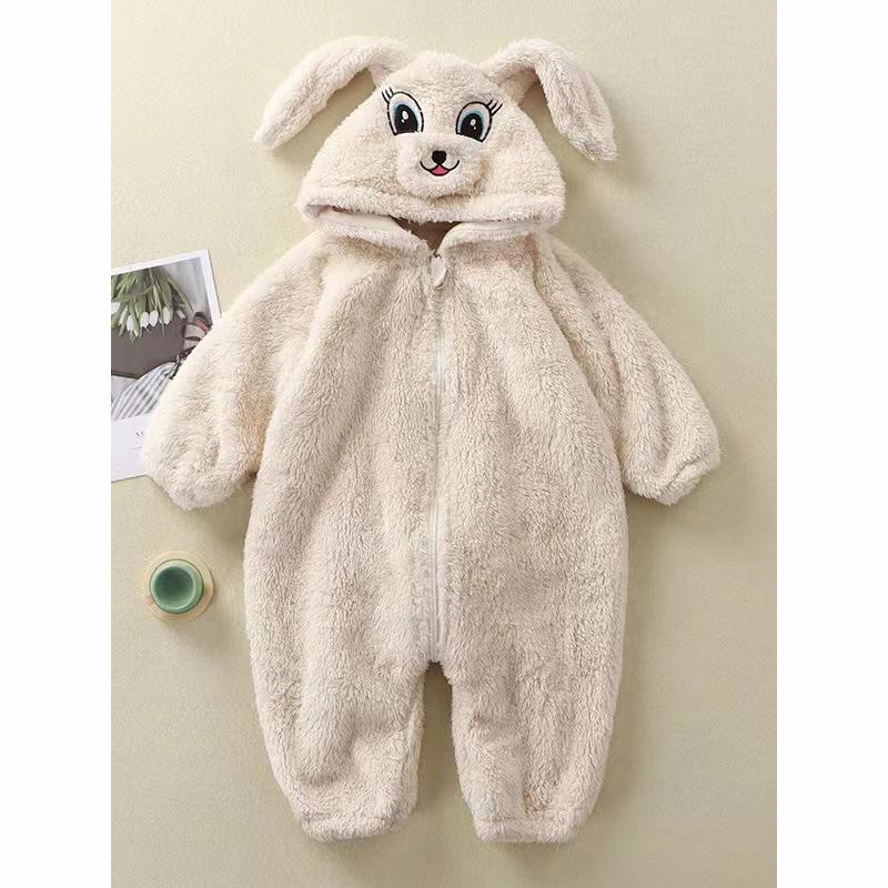 Baby Winter Jumpsuit Overall Panda Animal Hooded Romper Keep Warm Boy Girl Soft Pajamas