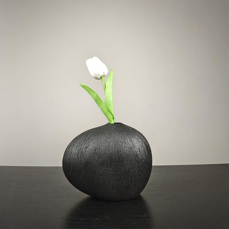 Nordic Advanced Flower Ceramic Light Luxury Home Soft Installation Living Room Table Vase Decoration Home Flower Arrangement