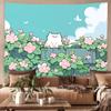 1Pc Cartoon Cat Printed Tapestry Living Room Background Wall Art Decoration Multi Size Space Pendant