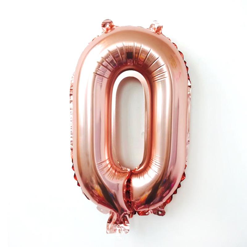 32-Inch Rose Gold Digital Balloon, Medium Aluminum Film Alphanumeric 0-9 Inflatable Decorative 2023 New Year'S Balloon