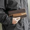 Top Leather Pencil Bag with Elastic Band, Retro Pen Case Holder for Travel Notebook, Portable Pen Pouch School Office Stationery