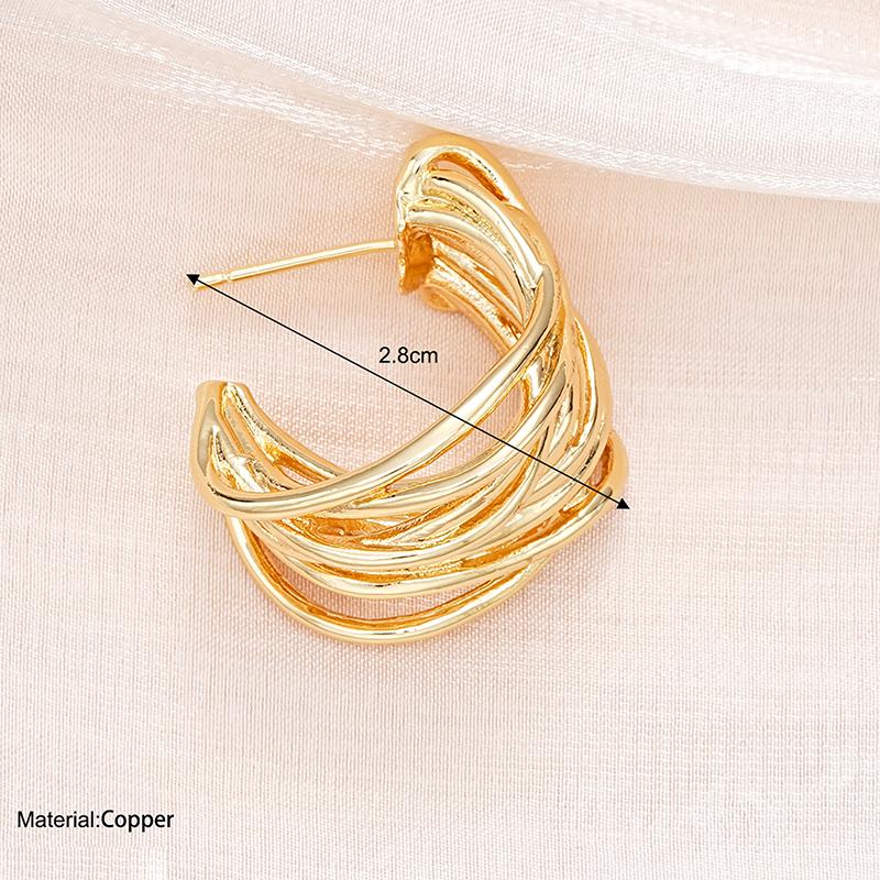 Exaggerated Wide Clip-On Earrings Set For Women Simple Metal Earring Daily Wear Vacation Jewelry Gift