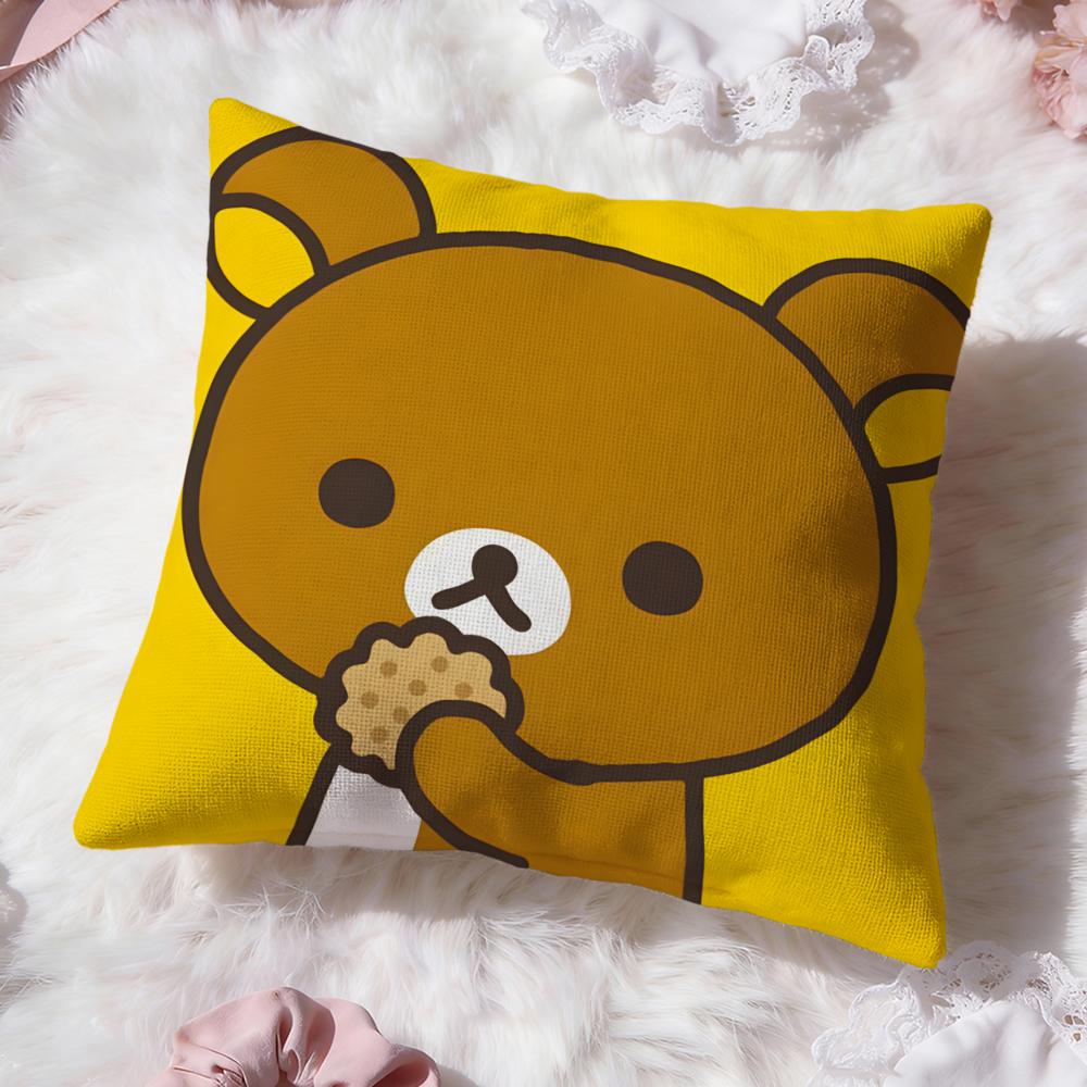 Cute R-RirakkumaS Cushion Cover Premium Comfort Reversible Pillow Cove -Two in One Design for Any Room & Car Interior