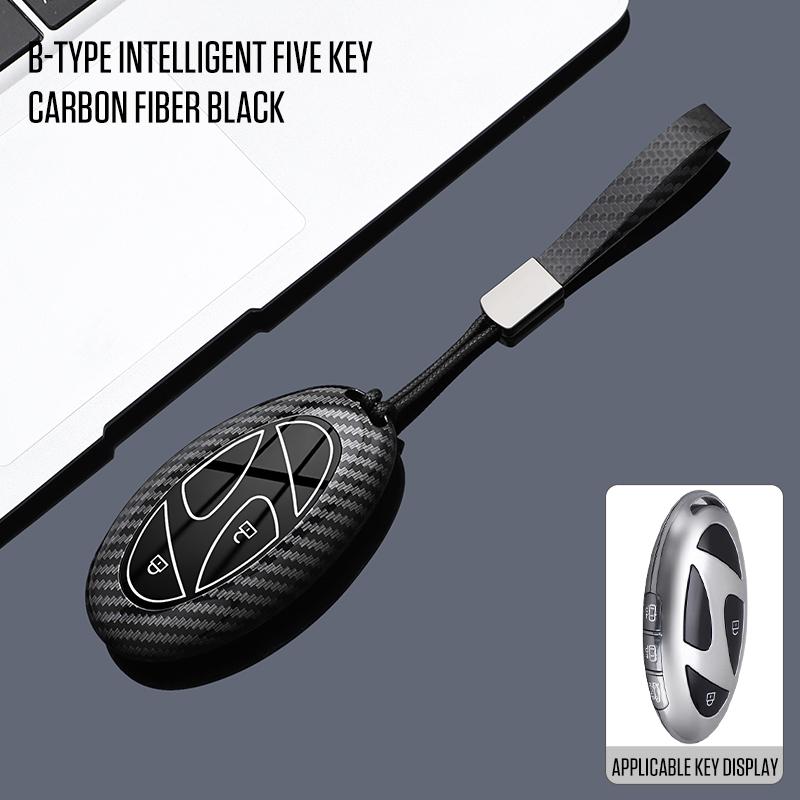 Car ABS TPU Key Case Cover Holder Buckle For Hyundai Ionic 6 Grandeur GN7 Kona Ev New Grand Prix 5/7Buttons Key Shell Decoration