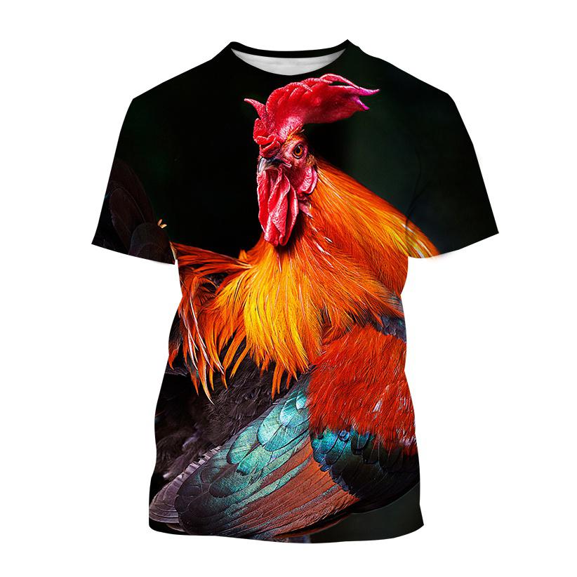 

Футболка з принтом Rooster Art Trend для чоловіків, повсякденний одяг, модні 3d-стилі Harajuku, вуличні футболки XXS