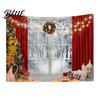 Christmas Wall Hanging Snow Scene Tapestry Holiday Backdrop Xmas Tree Cloth for Window Wreath Tapestry Bedroom Living Room 59x39 Inch Party