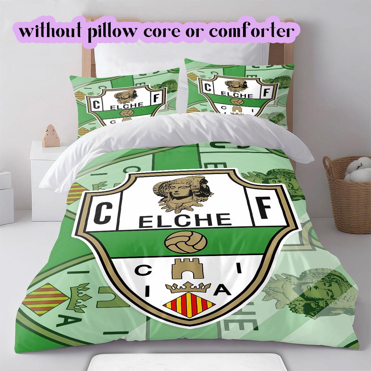 

Elche CF football Pattern Bedding,Quilt Set Quilt Cover Pillowcase Home Birthday Gift (1*duvet cover+2*pillowcase,without core) 135x200cm
