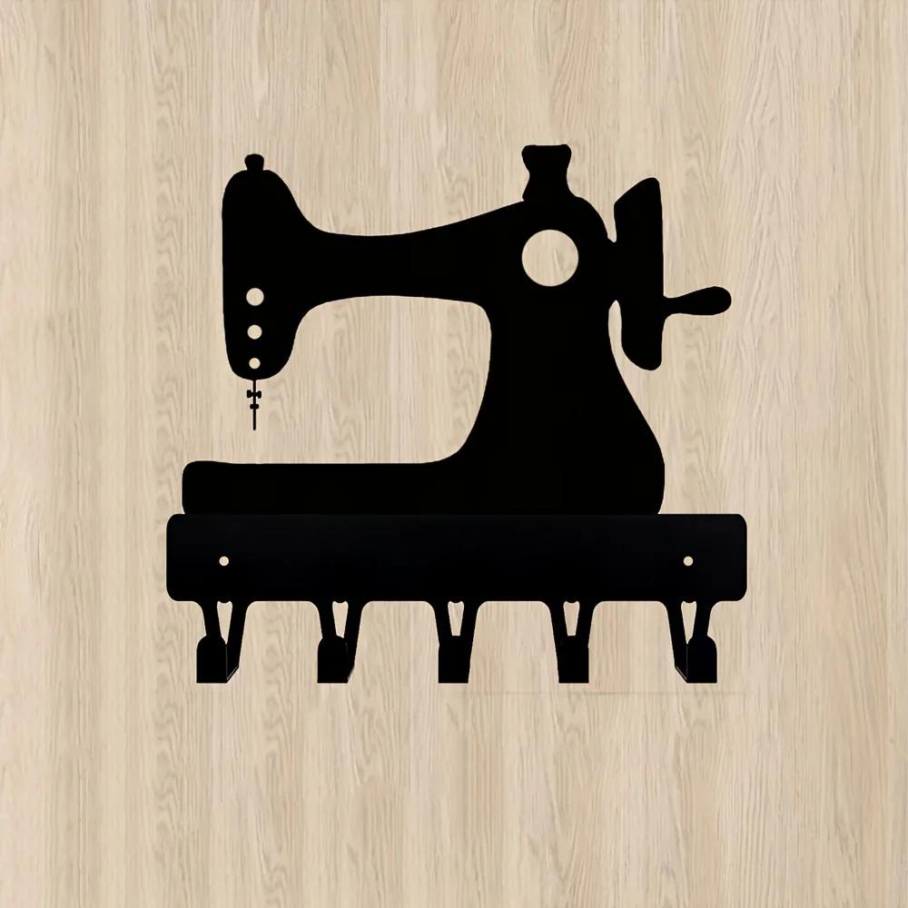 1 buc Croitoreasă Metal Suport Chei Umeraș Temă Mașină de Cusut Cadou, Cârlige de Depozitare Montate pe Perete Cârlig Artă Fier pentru Perete